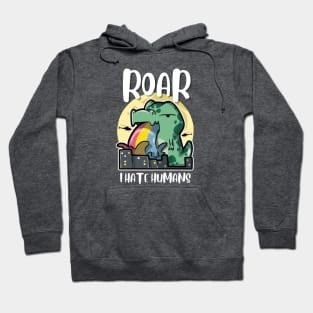 I Hate Humans - Tyrannosaurus Rex rainbow vomit Hoodie